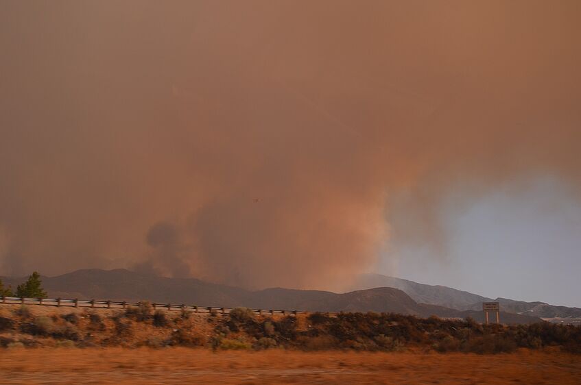 Visibility underneath the smoke plume is rather poor