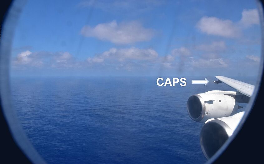 CAPS seen from the front window of the aircraft