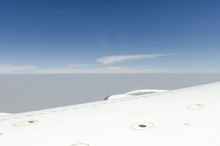 Flying above a very thick dust layer.