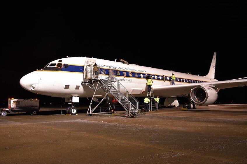 The DC-8 after arrival at Punta Arenas, Chile