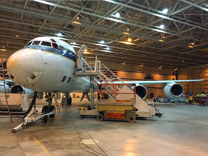 DC-8 in the NASA hangar