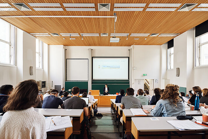 Inside the Boltzmann lecture hall.